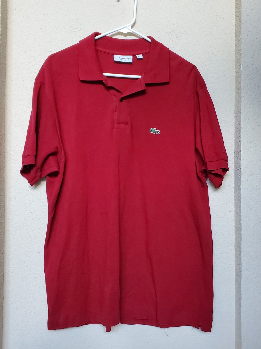 Lacoste Men's Red Polo Shirt Classic Fit. Size XL